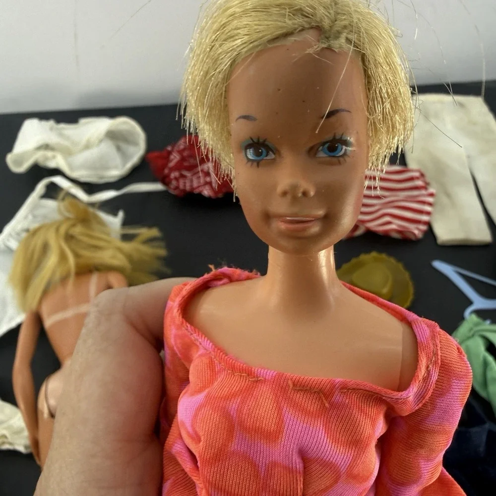 Vintage Mattel Barbie & Skipper Doll Lot 1966 Japan 1986 Taiwan Accessories TLC